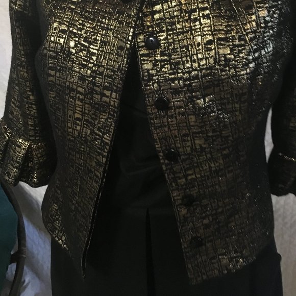 Victor Costa Gold and Black Evening Jacket - Picture 3 of 6